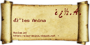 Éles Anina névjegykártya